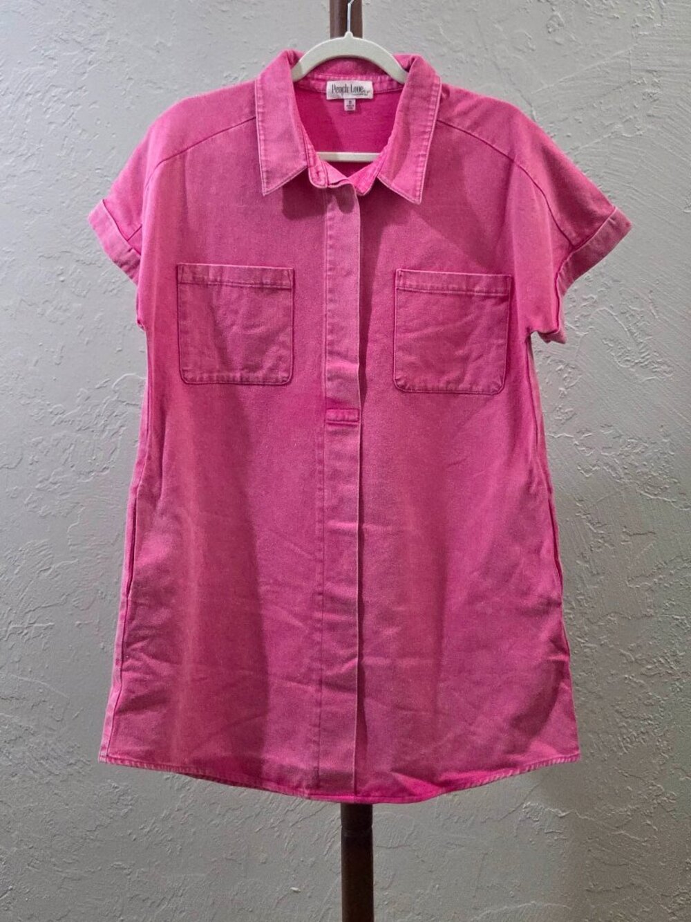 Peach Love Pink Denim Dress